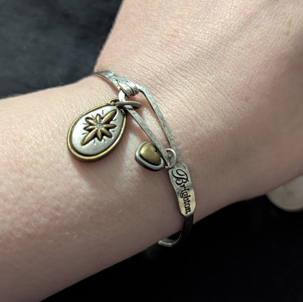 Brighton Silver and Gold Tone Art And Soul Joy To The World Statement Bracelet